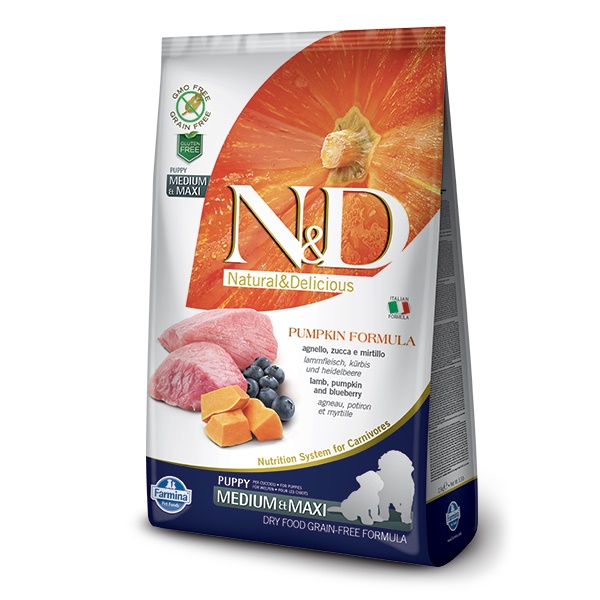 ND Tahılsız Balkabaklı Kuzu Medium Maxi Yavru Köpek Maması